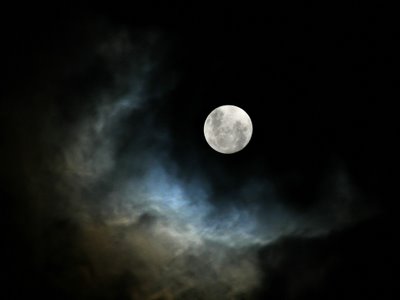 Fullmoon behind some clouds