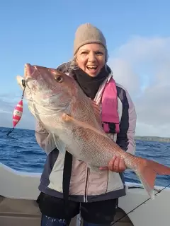 Snapper on a Jack Flash jig (with built in flashing light and fish attractant dispenser)